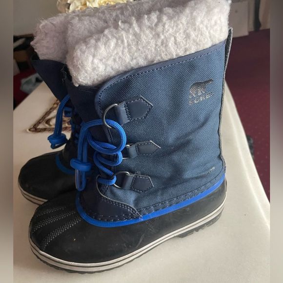 Sorel Kids Blue and Black Snow Boots - Picture 1 of 9